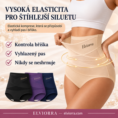 Bezešvé stahovací kalhotky s vysokým pasem · Efekt plochého bříška