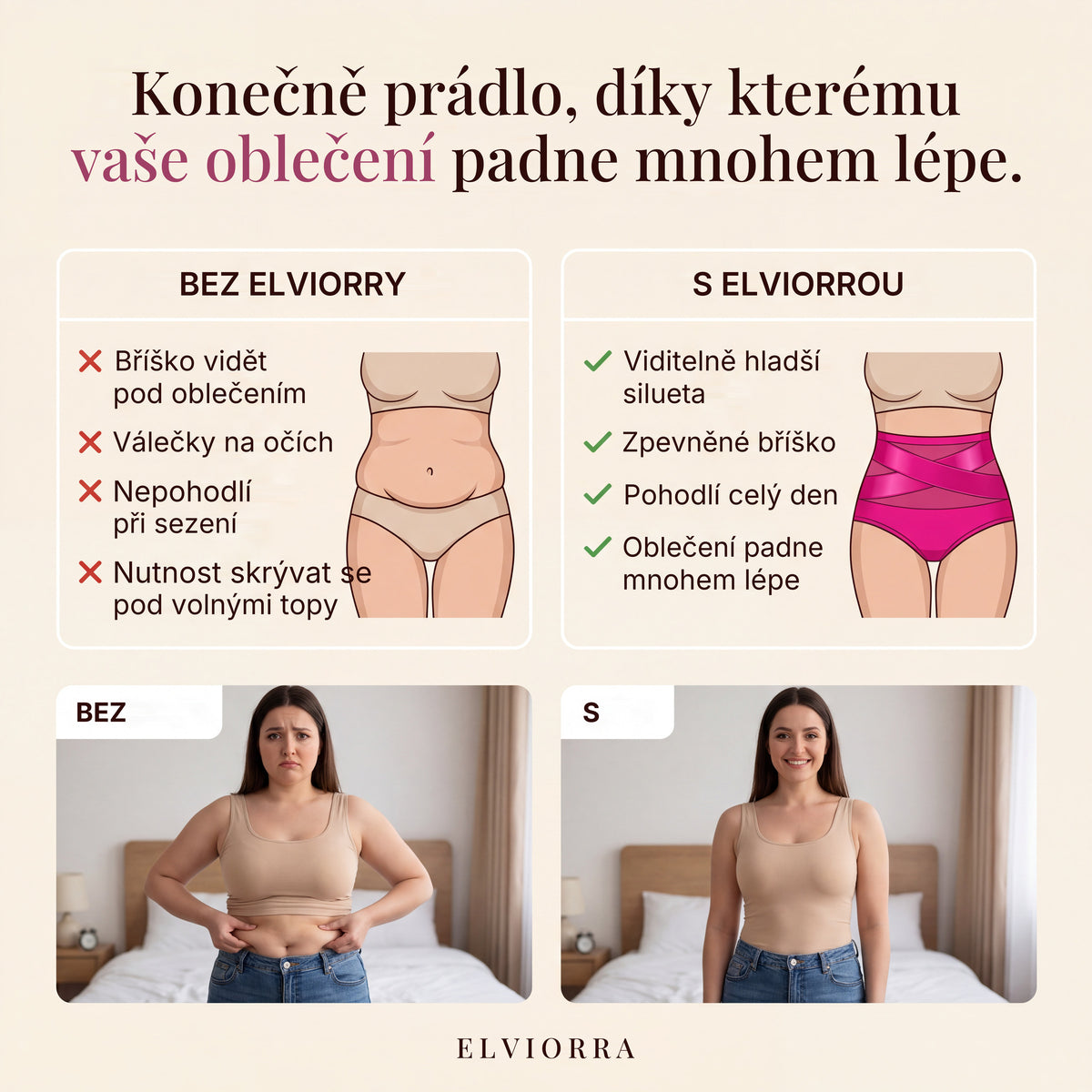 Srovnání bez a s Elviorrou