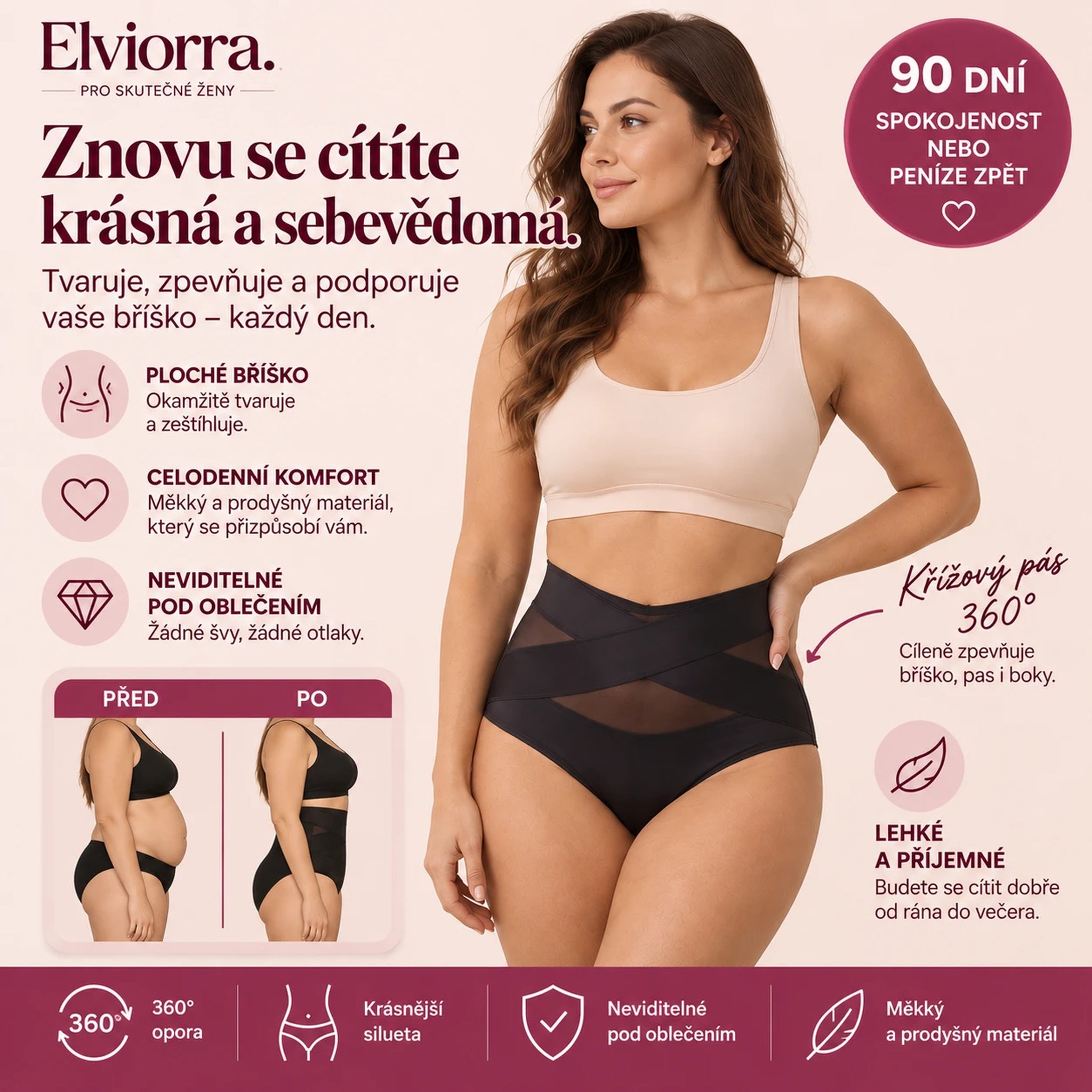 Elviorra Sculpt – stahovací kalhotky, 90 dní spokojenost nebo peníze zpět