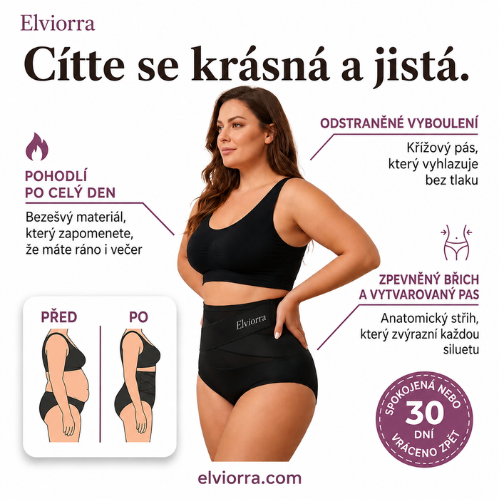 Bezešvé stahovací kalhotky s vysokým pasem · Efekt plochého bříška